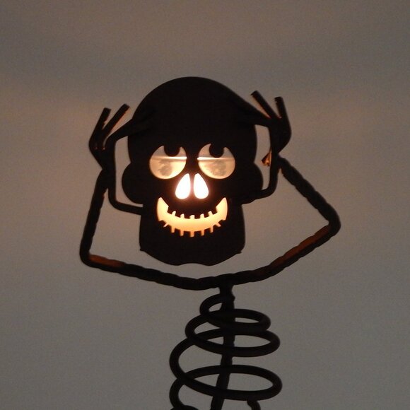 PartyLite Mr. Bones Metal Skeleton Halloween Tealight Candle Holder Retired - Picture 2 of 15